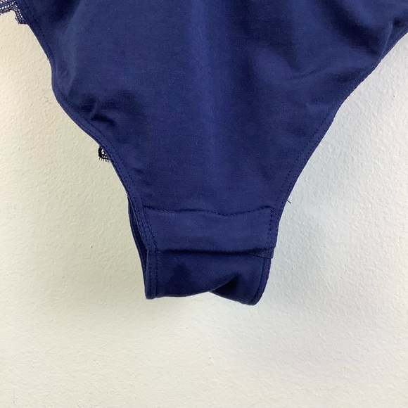 NWT Miiyu for Simons Lace Detail Bodysuit in Dark Blue - Picture 2 of 6